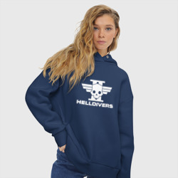 Женское худи Oversize хлопок Helldivers 2 лого - фото 2