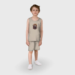 Детская пижама с шортами хлопок Ньюфаундленд осенний арт - фото 2