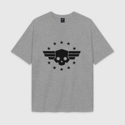 Женская футболка Oversize хлопок texturе Logo helldivers 2