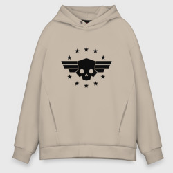 Мужское худи Oversize хлопок Logo helldivers 2