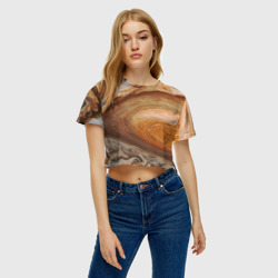 Женская футболка Crop-top 3D Волны Юпитера - star dust - фото 2