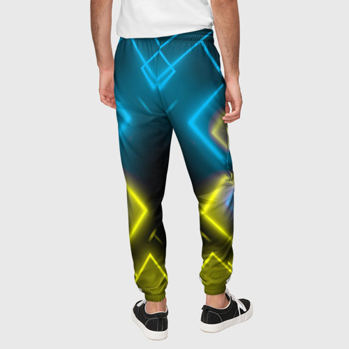 Мужские брюки 3D Неон абстракция , цвет 3D печать - фото 5