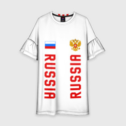 Детское платье 3D Россия три полоски на белом фоне