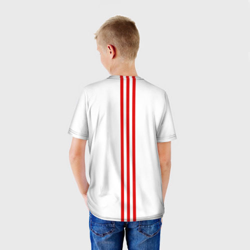 Детская футболка 3D Россия три полоски на белом фоне, цвет 3D печать - фото 4
