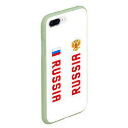 Чехол для iPhone 7Plus/8 Plus матовый Россия три полоски на белом фоне - фото 2