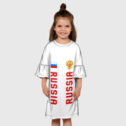 Детское платье 3D Россия три полоски на белом фоне - фото 2