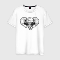 Слоненок в панаме и очках – Мужская футболка хлопок с принтом купить со скидкой в -20%