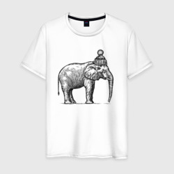 Слону холодно – Мужская футболка хлопок с принтом купить со скидкой в -20%