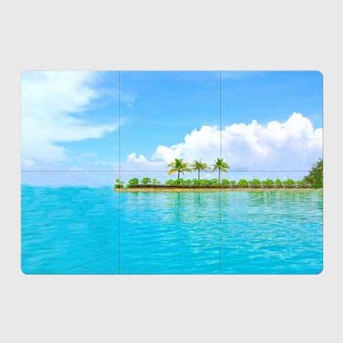 Магнитный плакат 3x2 с принтом Экзотический отдых с лазурным морем, вид спереди №1
