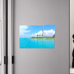 Плакат с принтом Экзотический отдых с лазурным морем для любого человека, вид спереди №4. Цвет основы: белый