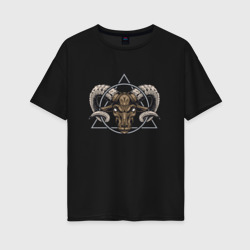 Женская футболка хлопок Oversize Овен знаки астрологии