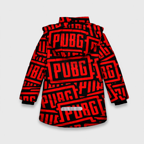 Зимняя куртка для девочек 3D с принтом PUBG pattern games, вид сзади #1