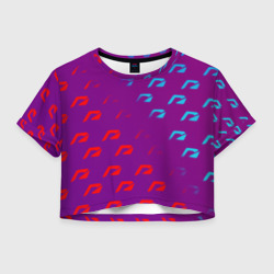 Женская футболка Crop-top 3D НФС лого градиент текстура