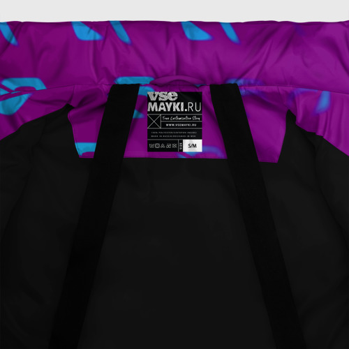 Женская зимняя куртка Oversize НФС лого градиент текстура, цвет черный - фото 7