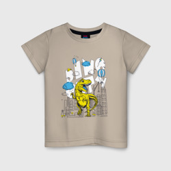 Динозавр в городе – Детская футболка хлопок с принтом купить со скидкой в -20%