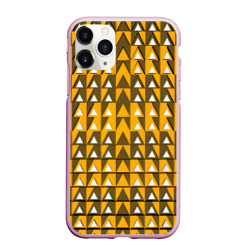 Чехол для iPhone 11 Pro Max матовый Узор из треугольников жёлтый