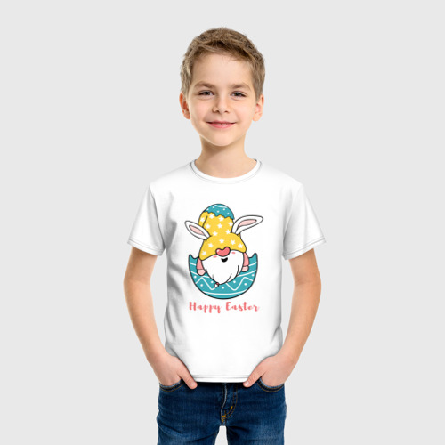 Детская футболка хлопок Пасхальный гном с ушками, цвет белый - фото 3