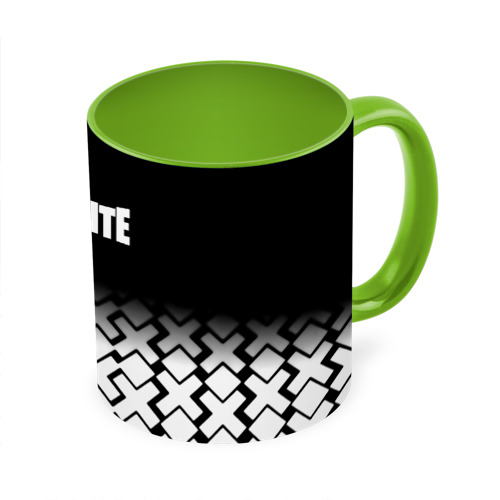 Кружка с полной запечаткой Fortnite game pattern, цвет белый + светло-зеленый - фото 3