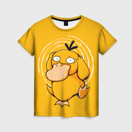 Женская футболка 3D Псидак желтая утка покемон, цвет 3D печать