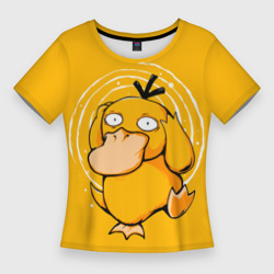 Женская футболка 3D Slim Псидак желтая утка покемон