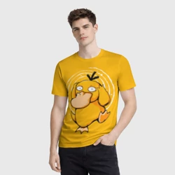 Мужская футболка 3D Псидак желтая утка покемон - фото 2