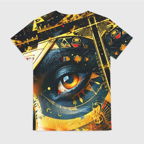 Женская футболка 3D с принтом Мистическое всевидящее око, вид сзади #1