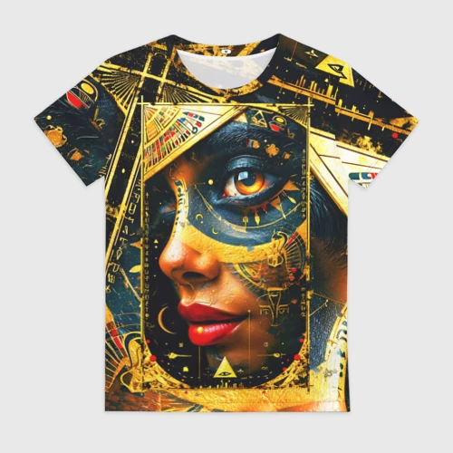 Женская футболка 3D с принтом Мистическое всевидящее око, вид спереди #2