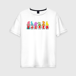 Женская футболка хлопок Oversize Пасхальные гномы поздравляют