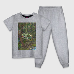 Детская пижама хлопок Леший-озорник в шляпе в лесу