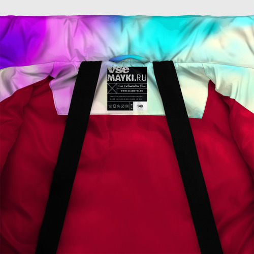Зимняя куртка для мальчиков 3D с принтом Trapt текстура градиент неоновые краски, фото #5