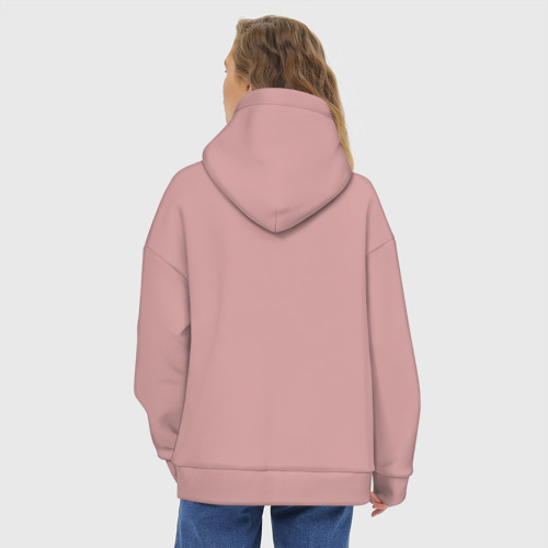 Женское худи Oversize хлопок Barbie - sketch ai art, цвет пыльно-розовый - фото 5