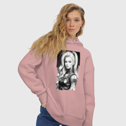 Женское худи Oversize хлопок Barbie - sketch ai art - фото 2