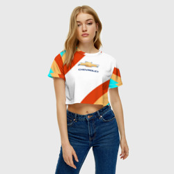 Женская футболка Crop-top 3D Chevrolet line - фото 2