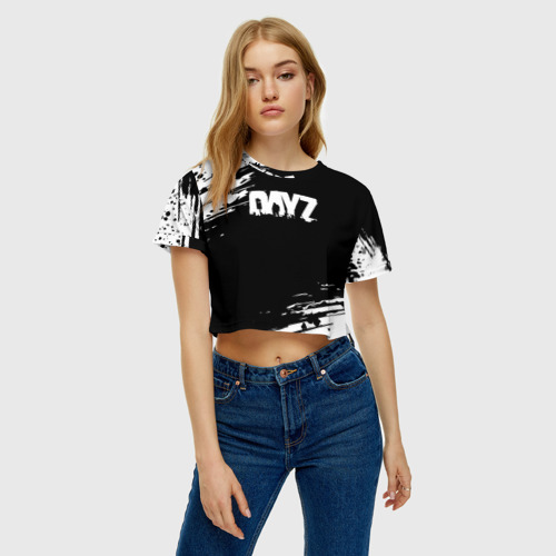 Женская футболка Crop-top 3D Dayz текстура краски, цвет 3D печать - фото 4