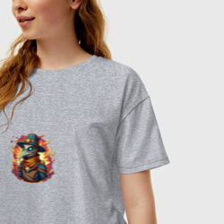 Женская футболка хлопок Oversize Яркий чумной доктор  - фото 2
