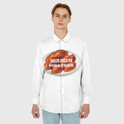 Мужская рубашка oversize 3D Мамин любимый пирожок  - фото 2
