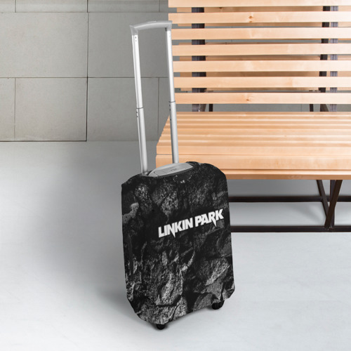 Чехол для чемодана 3D Linkin Park black graphite, цвет 3D печать - фото 3