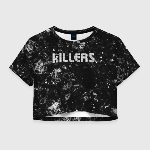 Женская футболка Crop-top 3D The Killers black ice, цвет 3D печать