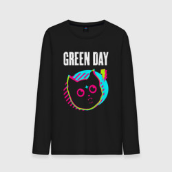 Мужской лонгслив хлопок Green Day rock star cat