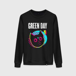 Женский свитшот хлопок Green Day rock star cat