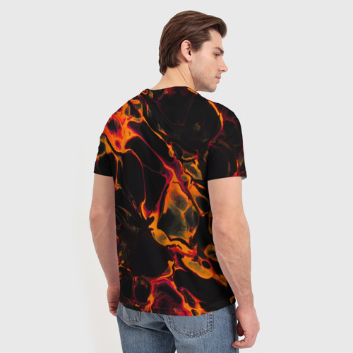 Мужская футболка 3D с принтом The Cure red lava, вид сзади #2