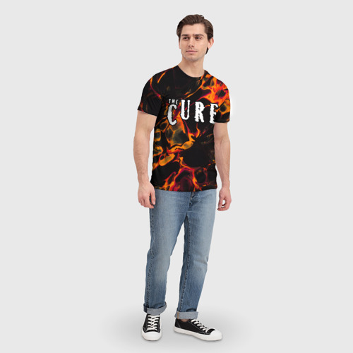 Мужская футболка 3D с принтом The Cure red lava, вид сбоку #3