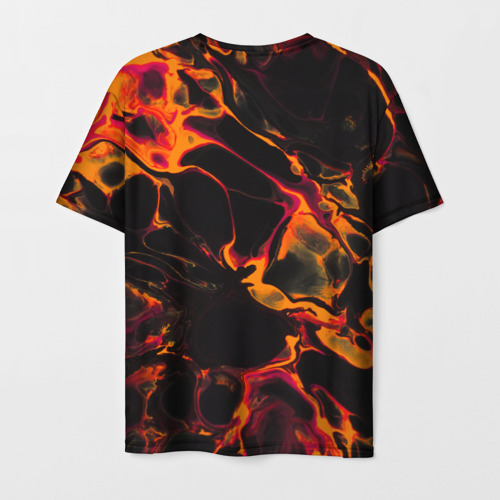 Мужская футболка 3D с принтом The Cure red lava, вид сзади #1