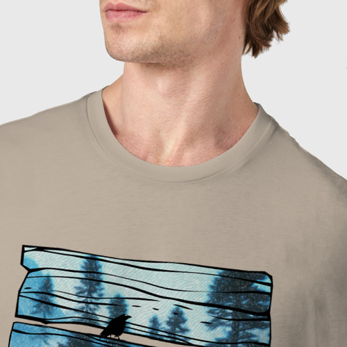 Мужская футболка хлопок с принтом Величественные вершины, фото #4