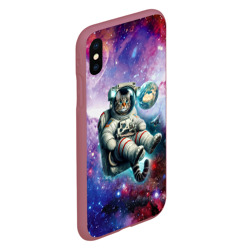 Чехол для iPhone XS Max матовый Brave cat in space - ai art - фото 2