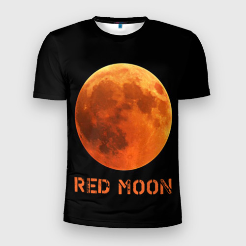 Мужская футболка 3D Slim The red moon, цвет 3D печать