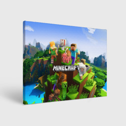 Холст прямоугольный Minecraft pixel world