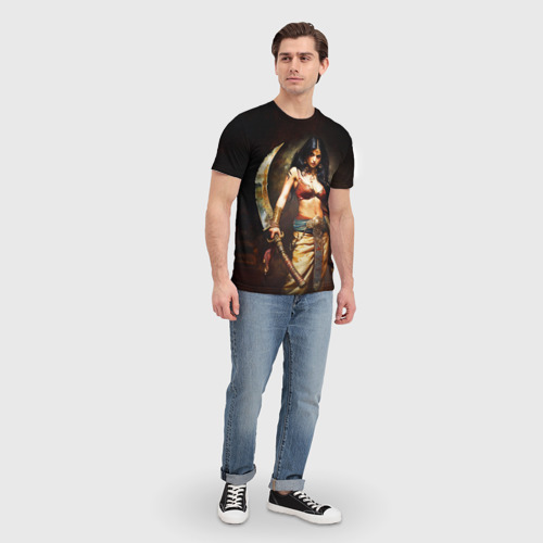 Мужская футболка 3D Прекрасная воительница-амазонка, цвет 3D печать - фото 5