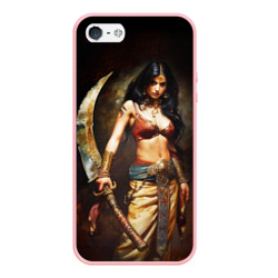 Чехол для iPhone 5/5S матовый Прекрасная воительница-амазонка