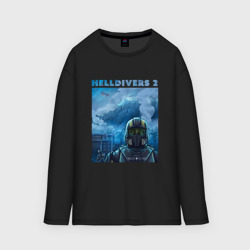 Мужской лонгслив oversize хлопок ПТСР адских десантников - helldivers 2